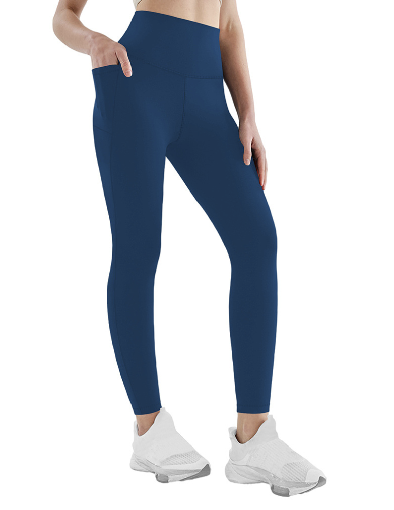 Pockets Plain Tight High Elasticity Casual Legging