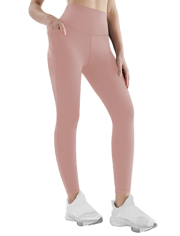 Pockets Plain Tight High Elasticity Casual Legging