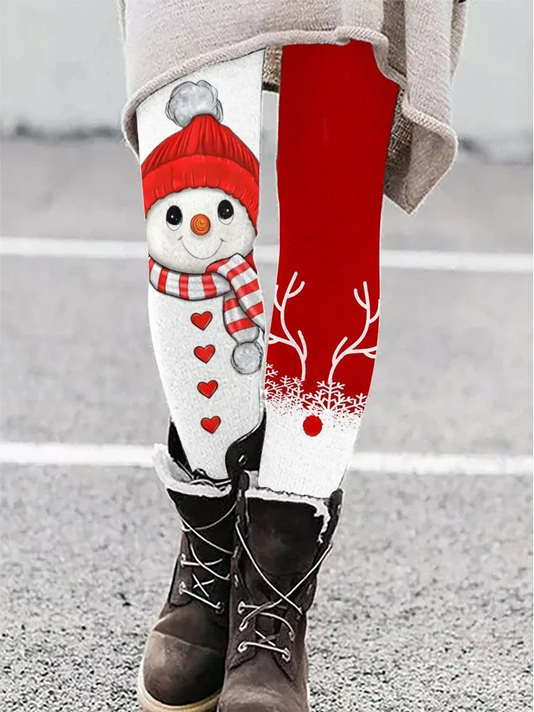 Christmas Holiday Cute 3D Print Daily Casual Medium Elasticity Tight Long Legging