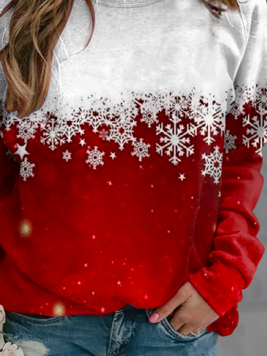 Plus size Casual Christmas Sweatshirt