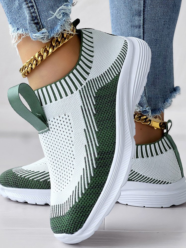 Casual Mesh Fabric Contrast Stitching All Season Casual Shoes