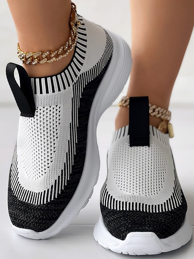 Casual Mesh Fabric Contrast Stitching All Season Casual Shoes