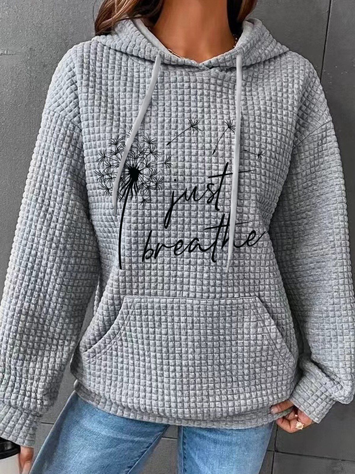 Just Breathe Dandelion Hoodie Cotton-Blend Casual Hoodie