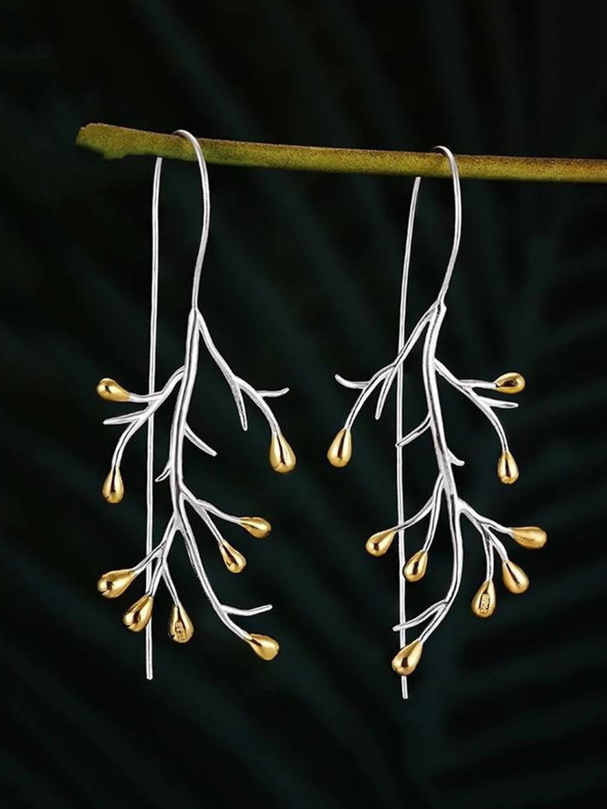 Elegant Branch Party Vacation Daily Plants Dangle Earrings
