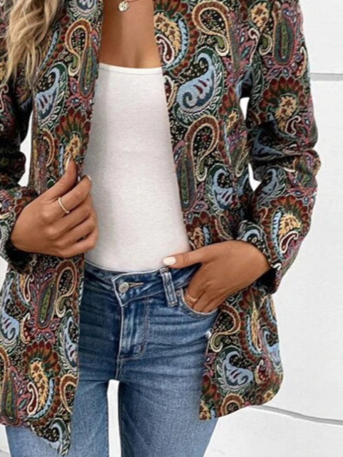 Others Jacquard Casual Loose Jacket