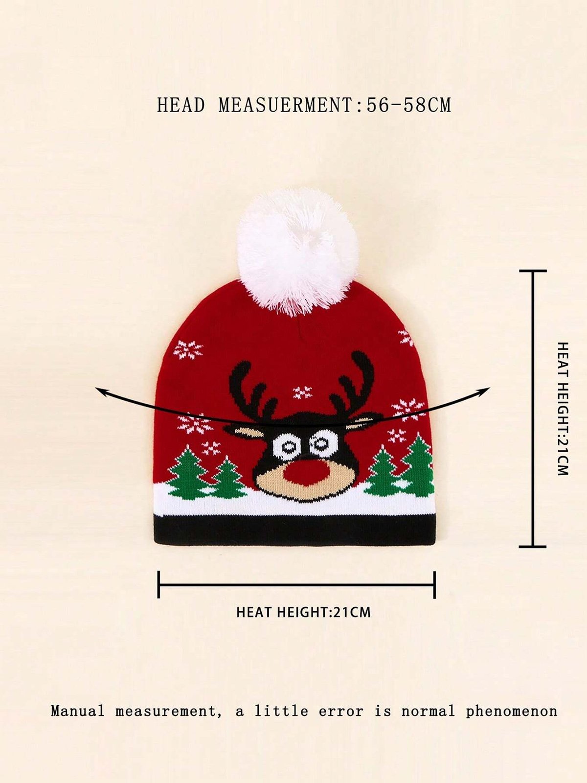 Christmas Cartoon Santa Claus Letter Graphic Knitted Beanie Hat