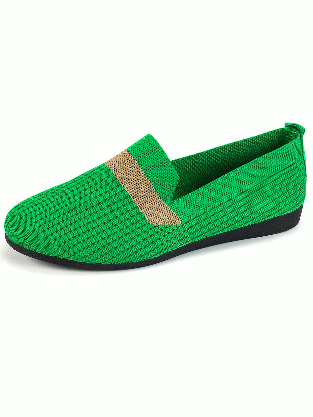 Merry Christmas Color-block Comfy Insole Flat Slip On Shoes