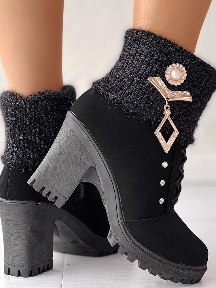 Leather Autumn Chunky Heel Riding Boots