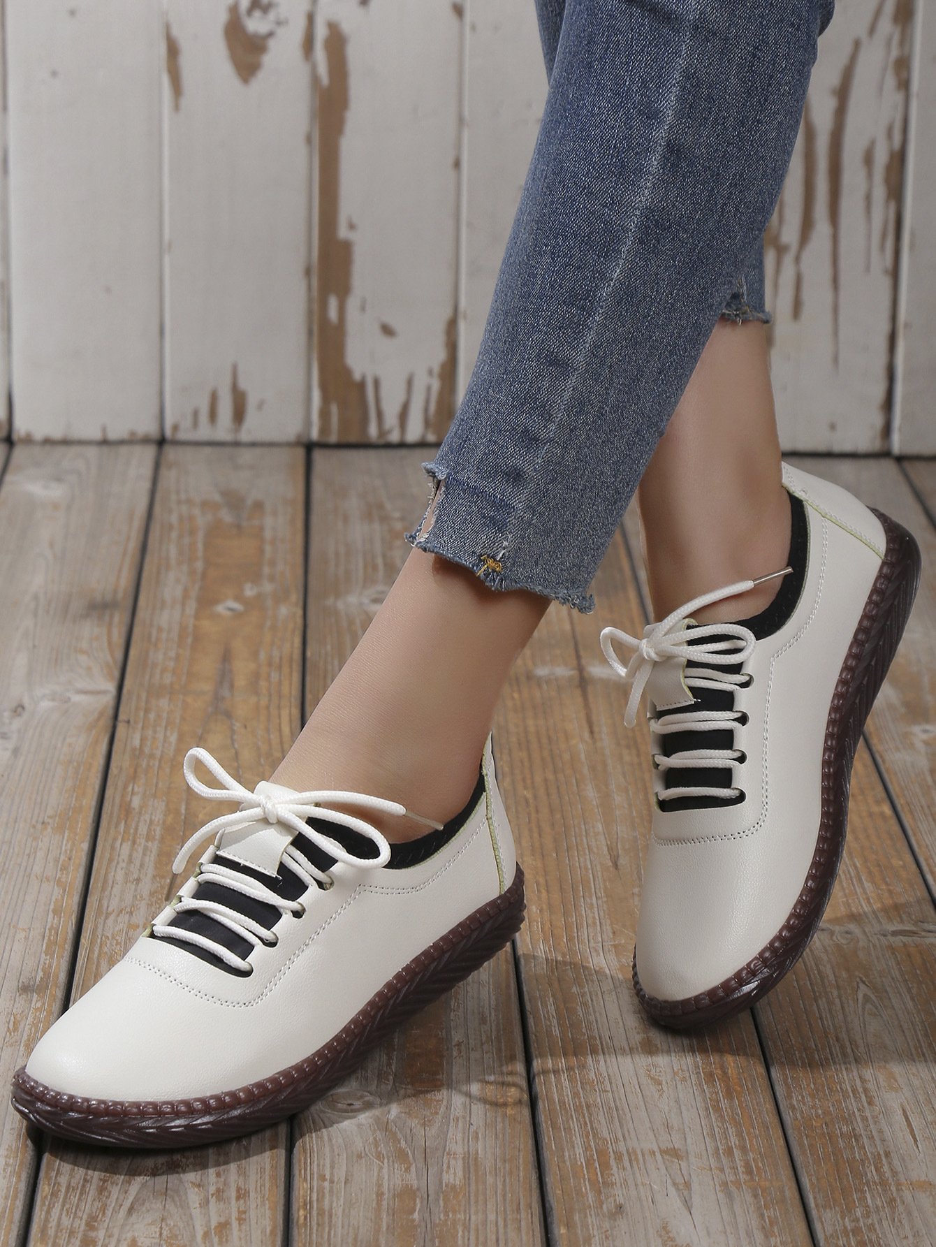 All Season Pu Casual Plain Shallow Shoes