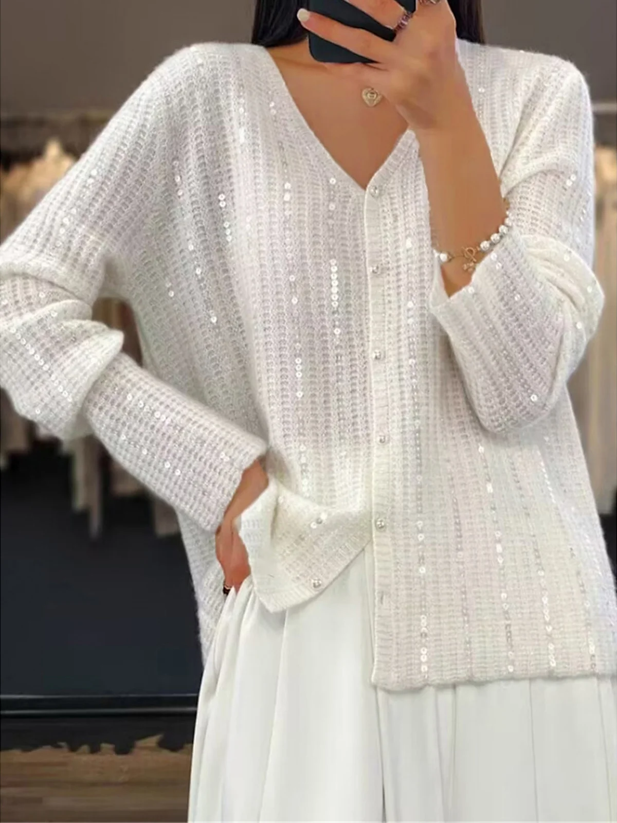 Casual Glitter Cardigan