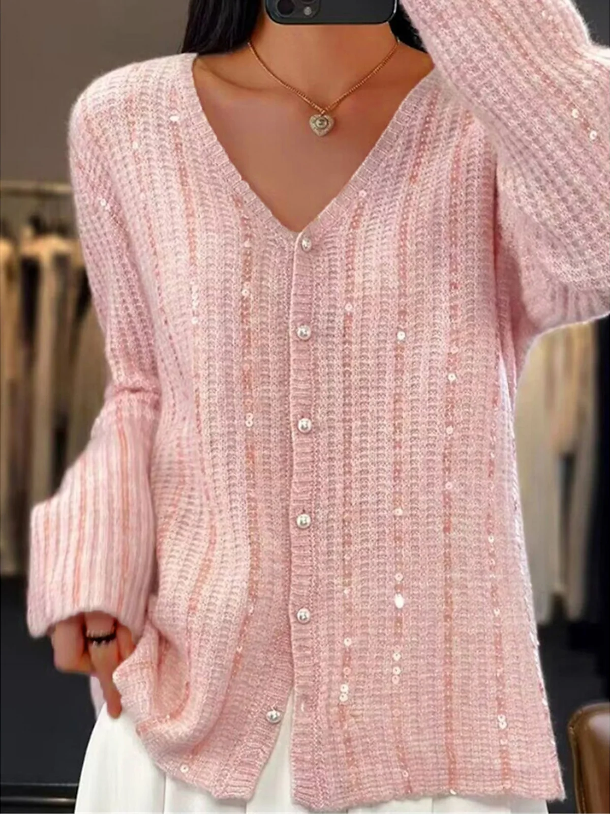 Casual Glitter Cardigan