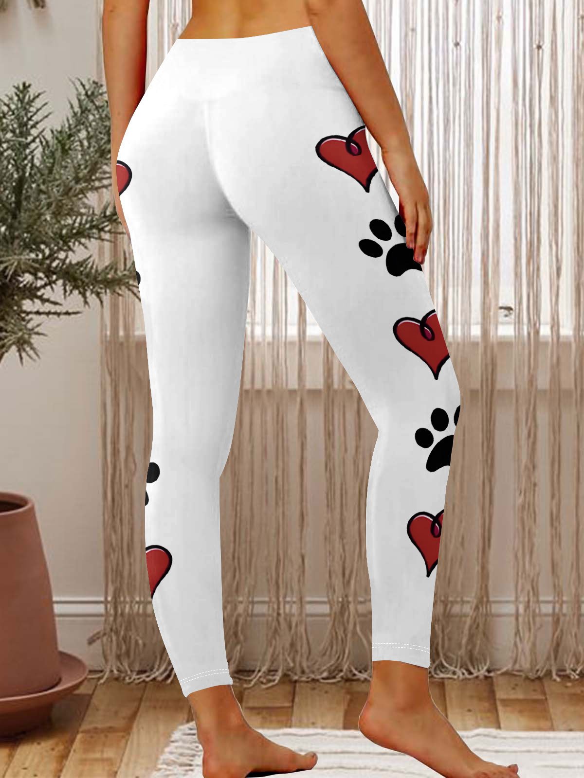 Casual Heart Regular Fit Leggings