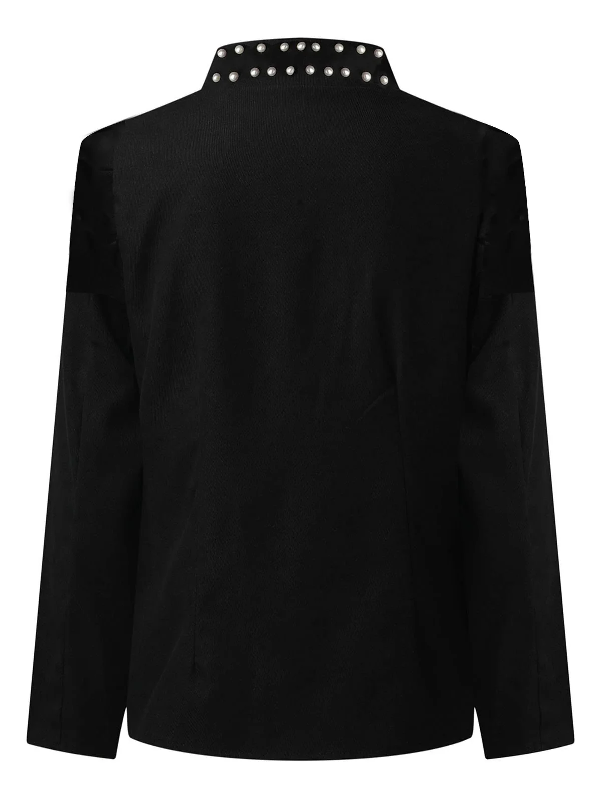 Casual Stand Collar Plain Beaded Jacket