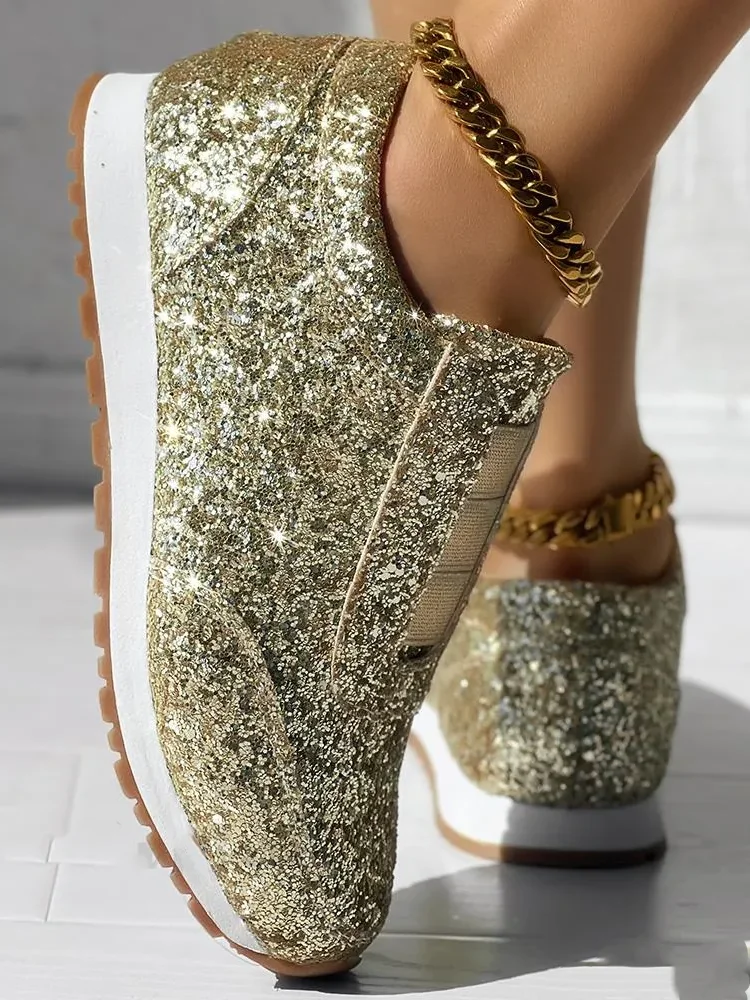 Glitter All Season Pu Sports Casual Shoes