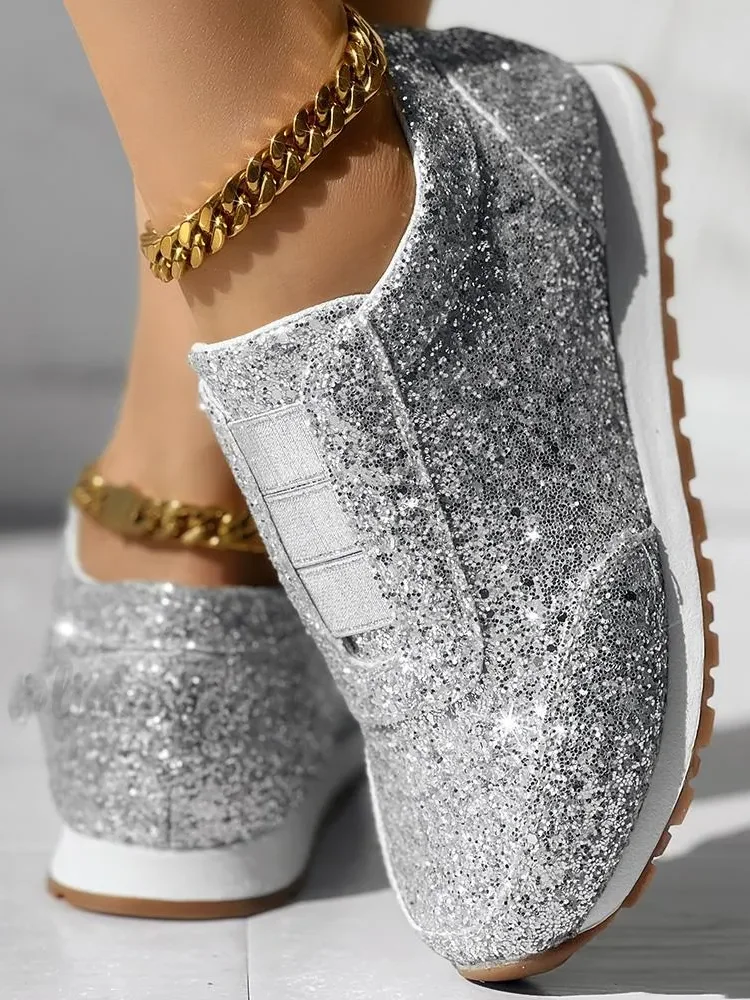 Glitter All Season Pu Sports Casual Shoes