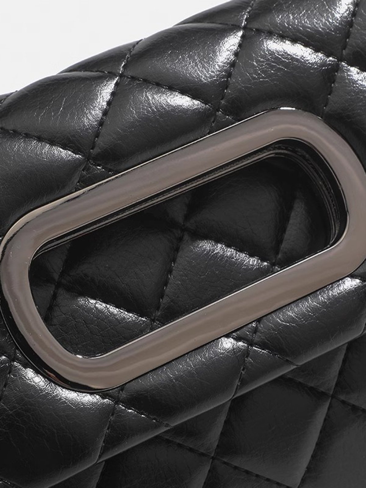Rhombus Plaid Folding Handbag Chain Crossbody Bag
