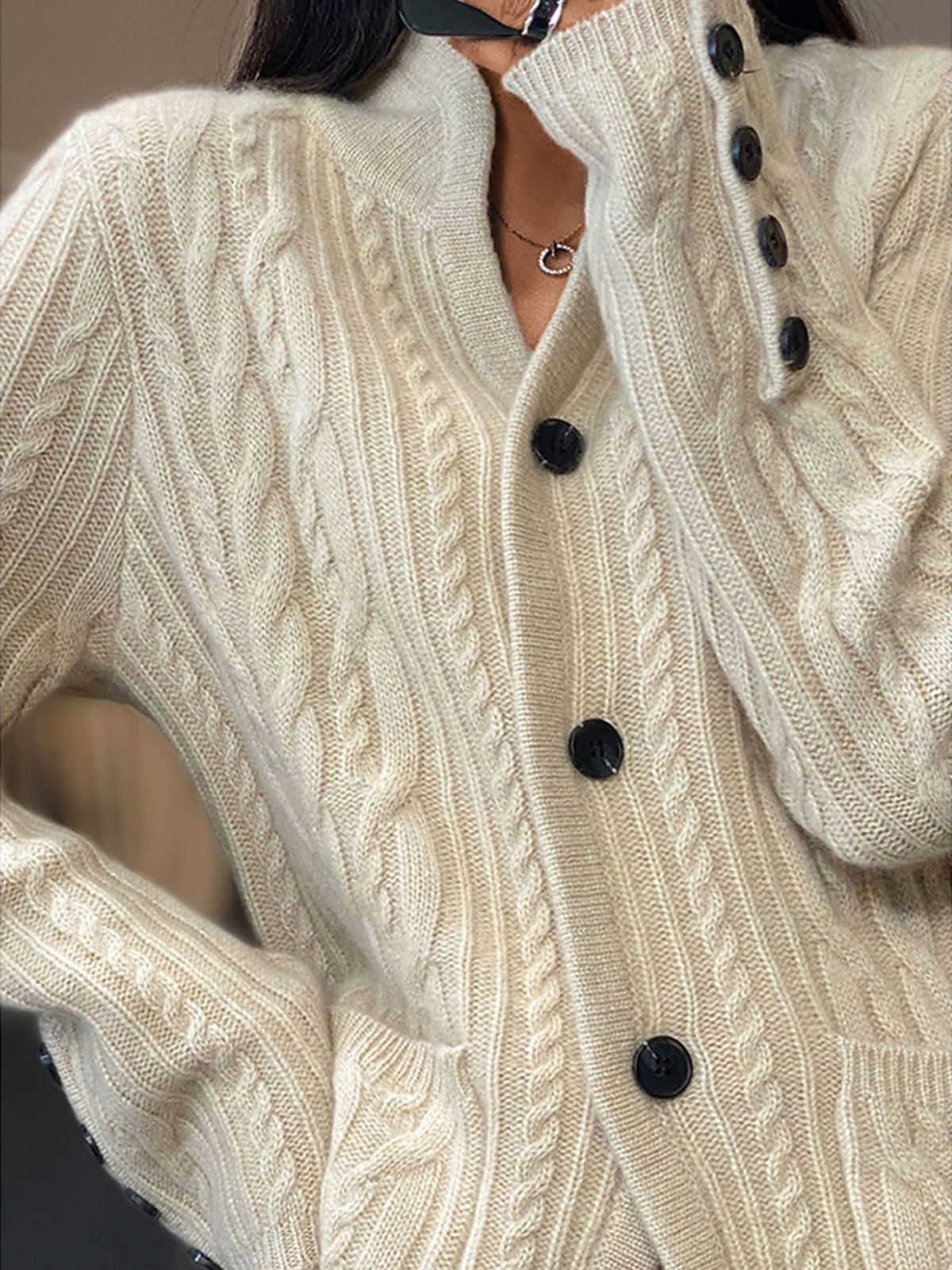 Loose Wool/Knitting Casual Cardigan（Can Be Worn Up To A Weight Of 130 Pounds)