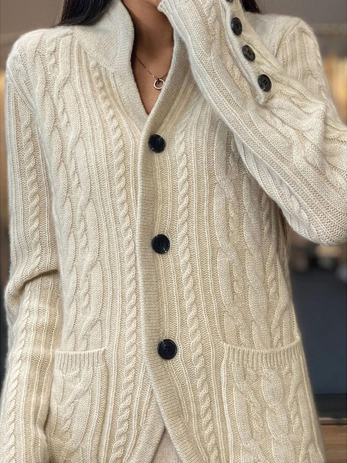 Loose Wool/Knitting Casual Cardigan（Can Be Worn Up To A Weight Of 130 Pounds)