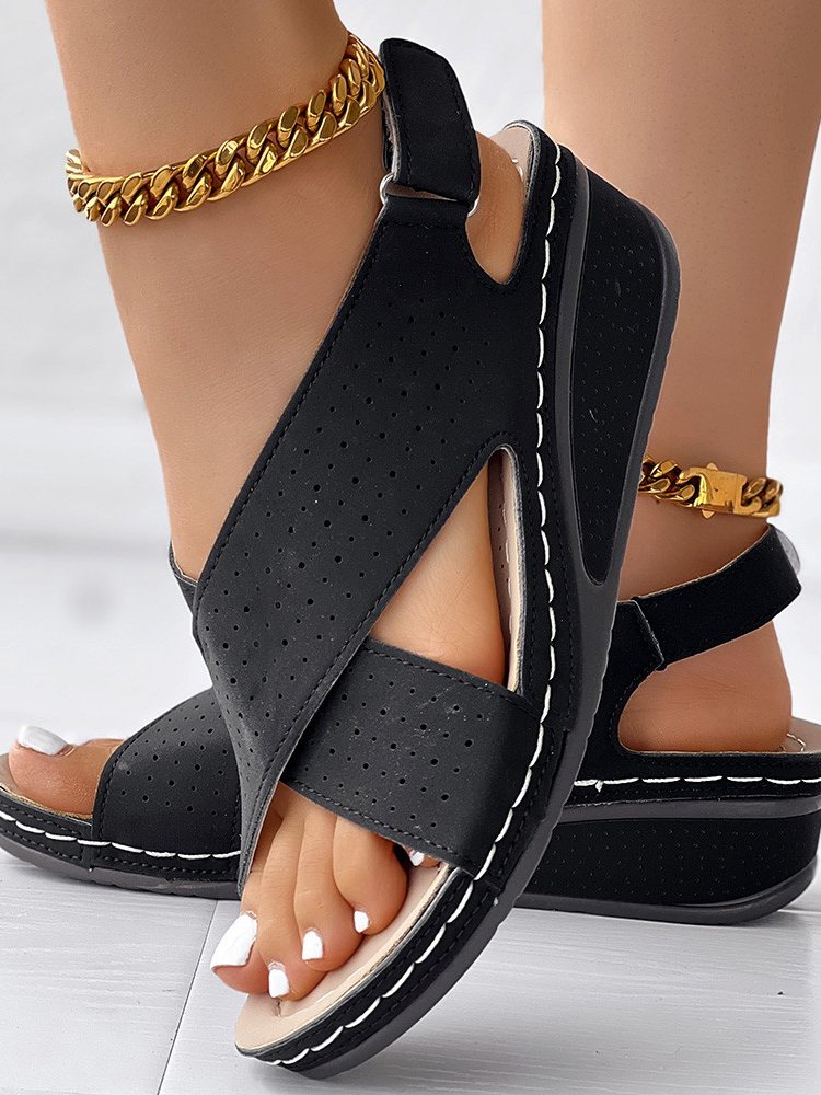 Wedge Heel Pu Vacation Sandal