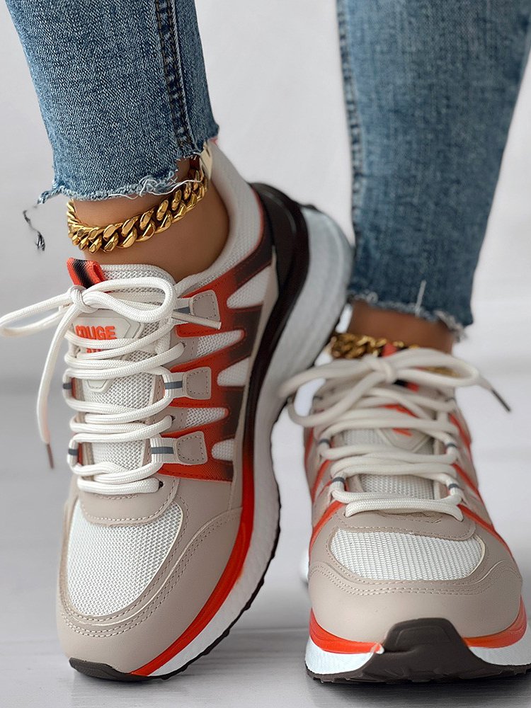 Pu Color Block Chunky Trainers
