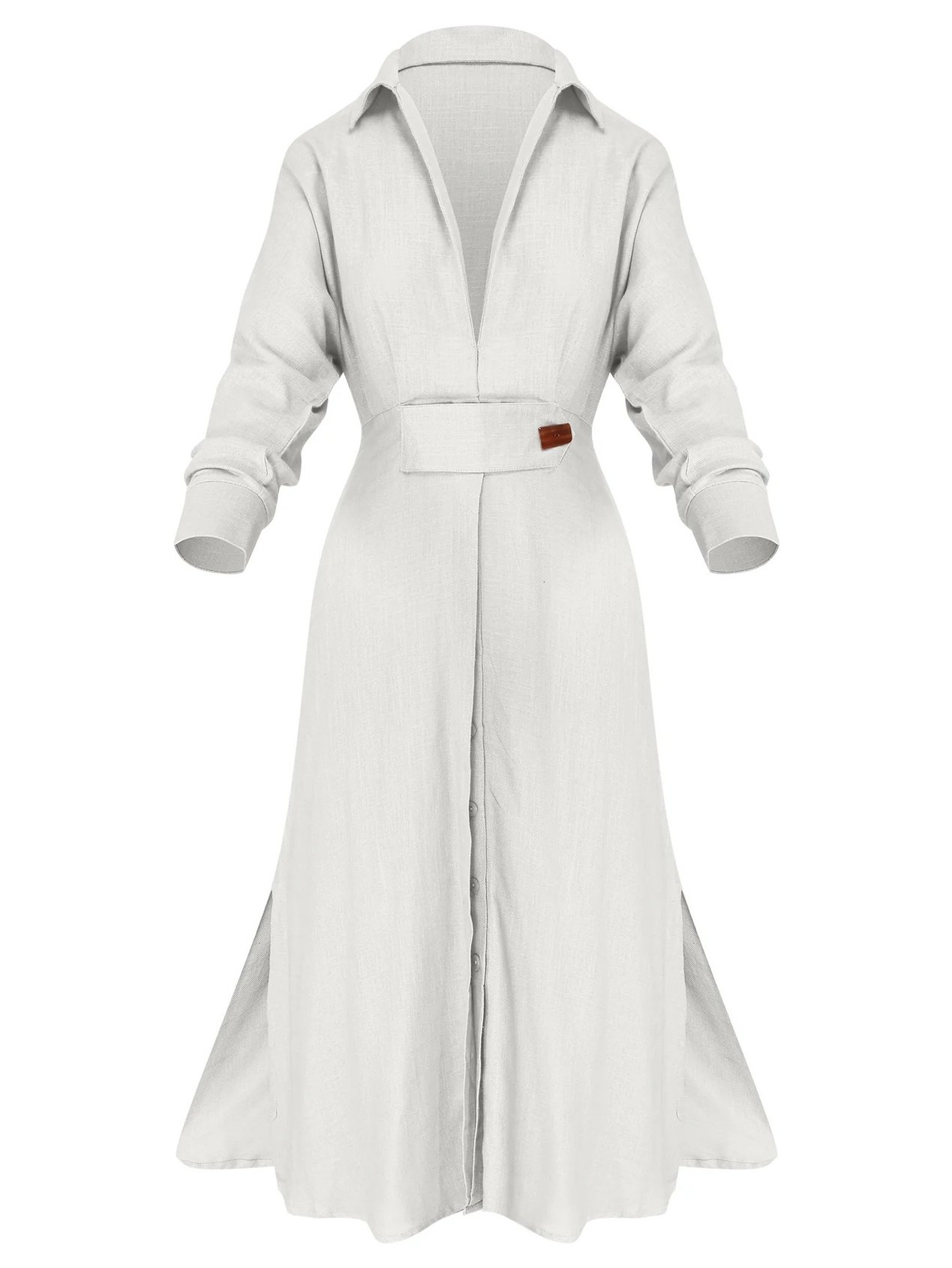 Simple Regular Fit Plain Dress With No Belt