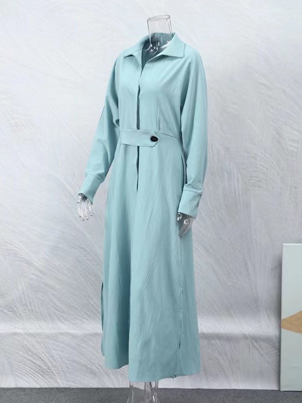 Simple Regular Fit Plain Dress With No Belt