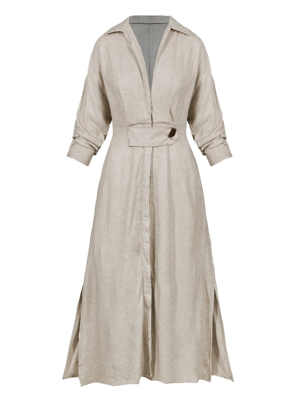 Simple Regular Fit Plain Dress With No Belt