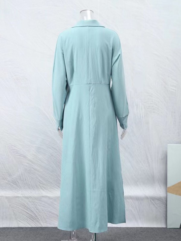 Simple Regular Fit Plain Dress With No Belt