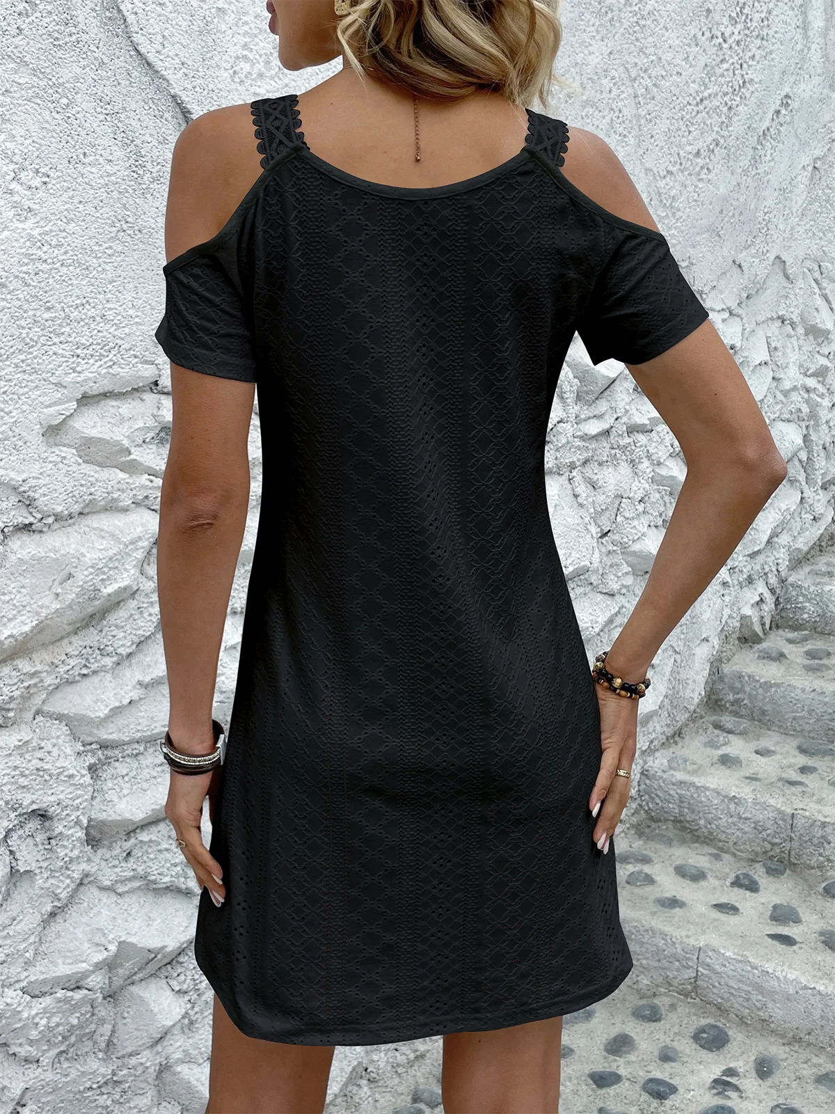 Plain Casual V Neck Loose Dress With No