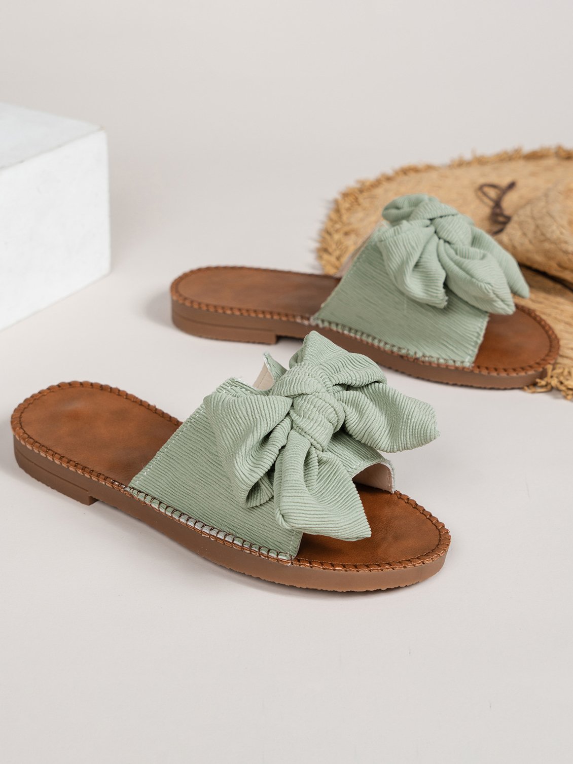 Summer Plain Casual Fabric Slide Sandals