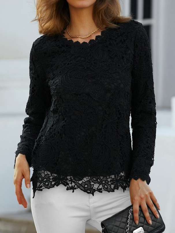 Lace Regular Fit Casual Lace Top