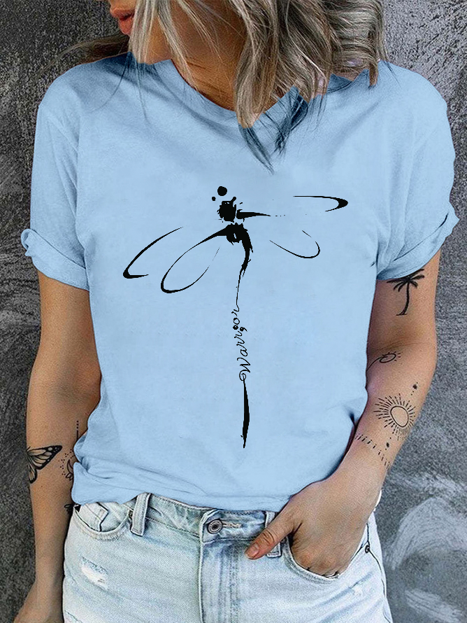 Cotton Dragonfly Regular Fit Casual T-Shirt