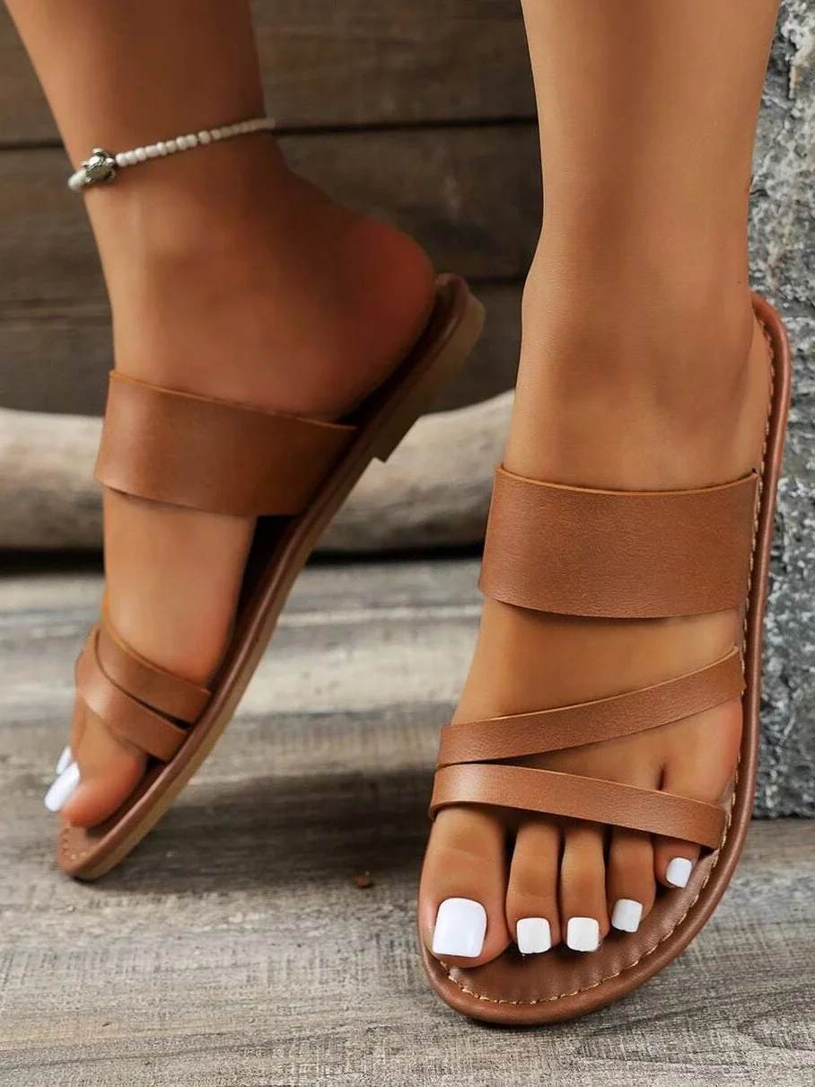 Summer Casual Plain Slide Sandals