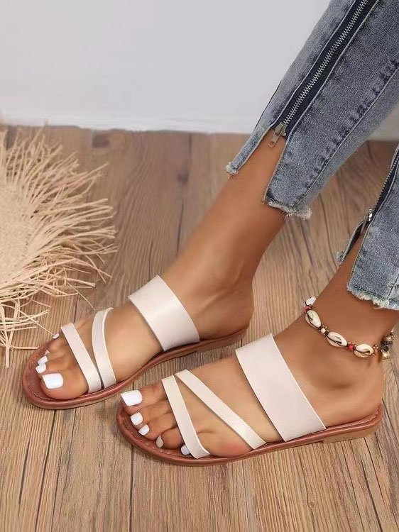 Summer Casual Plain Slide Sandals
