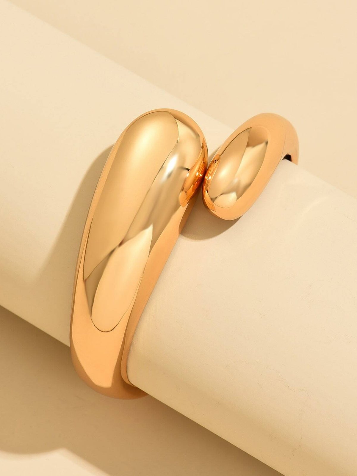 Women Minimalist Irregular Metal Cuff Bangle