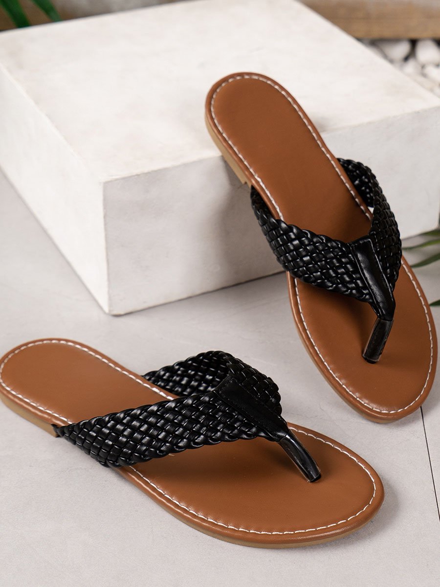 Pu Casual Plain Summer Slide Sandals