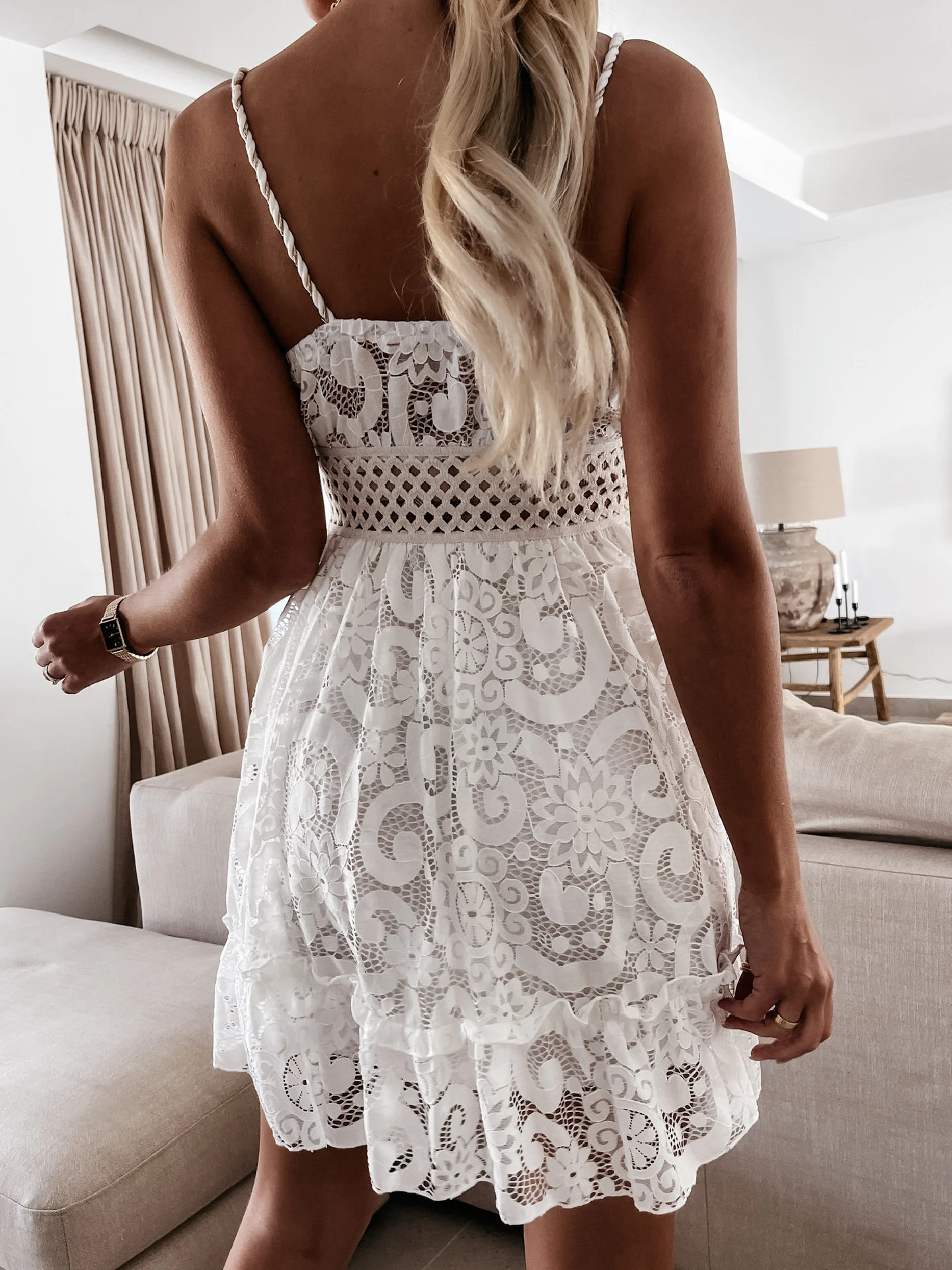 Plain Casual Lace Dress
