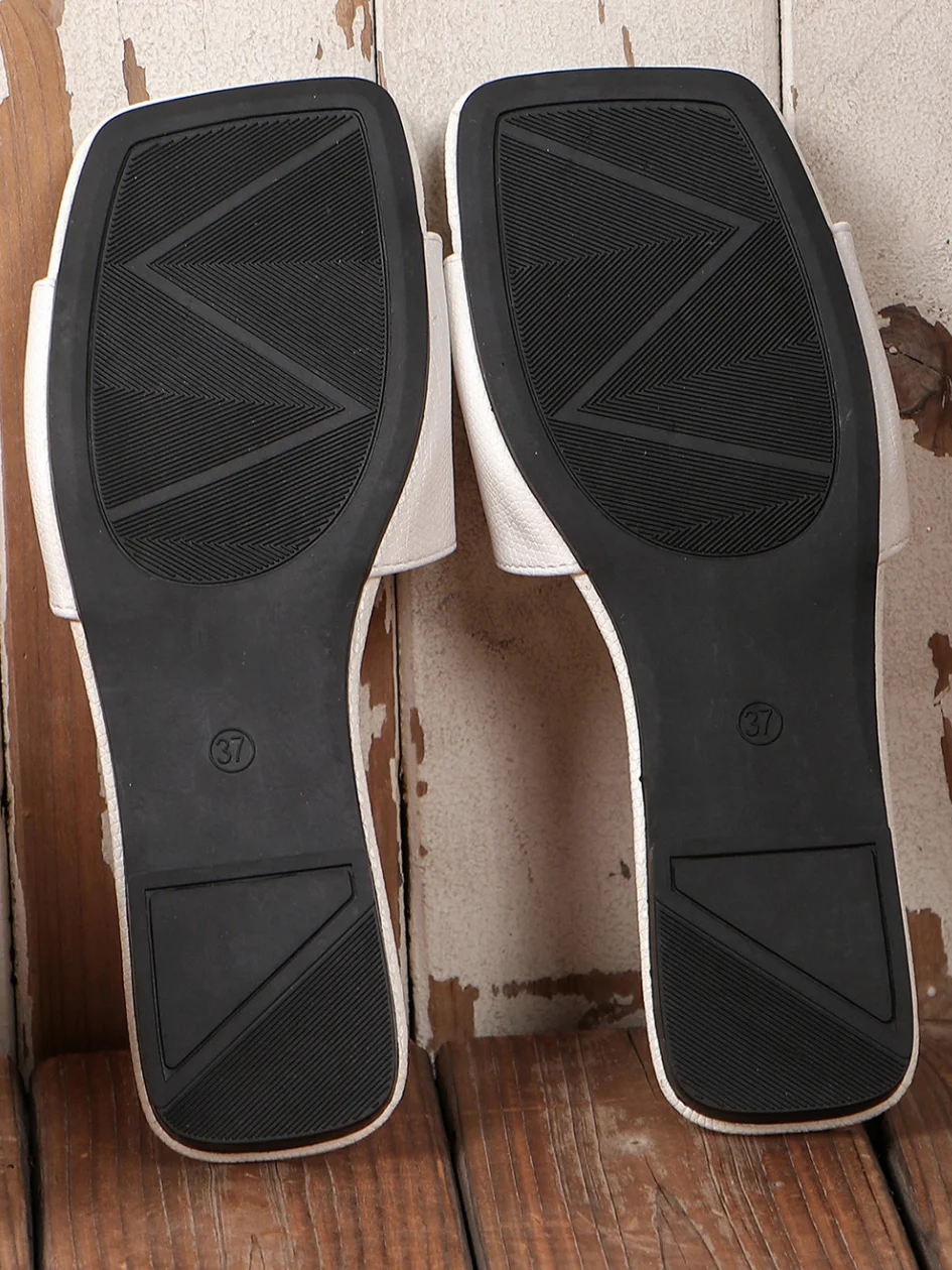 Plain Pu Casual Slide Sandals