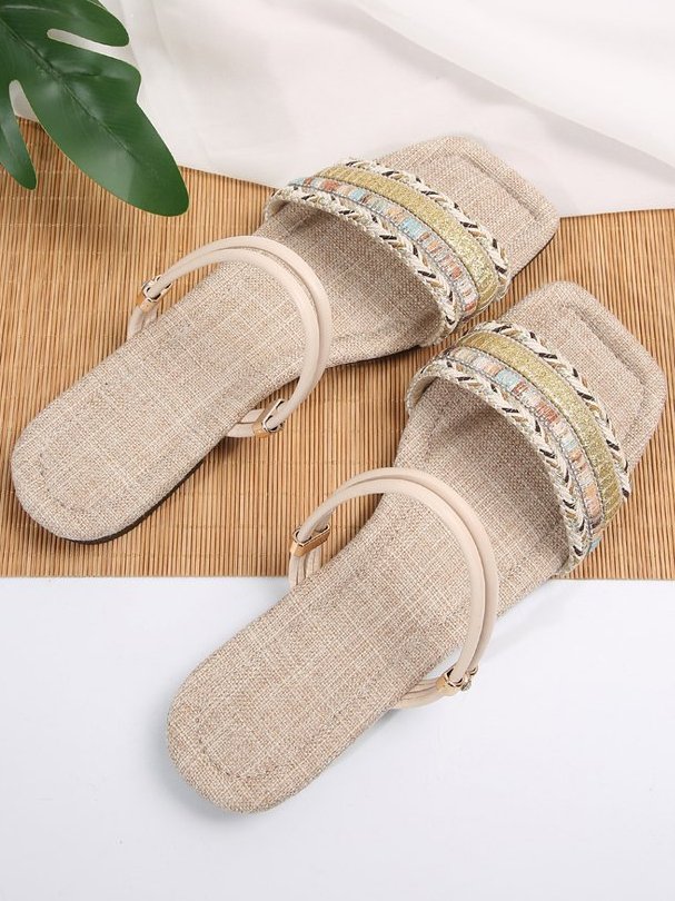 Summer Fabric Plain Sandal