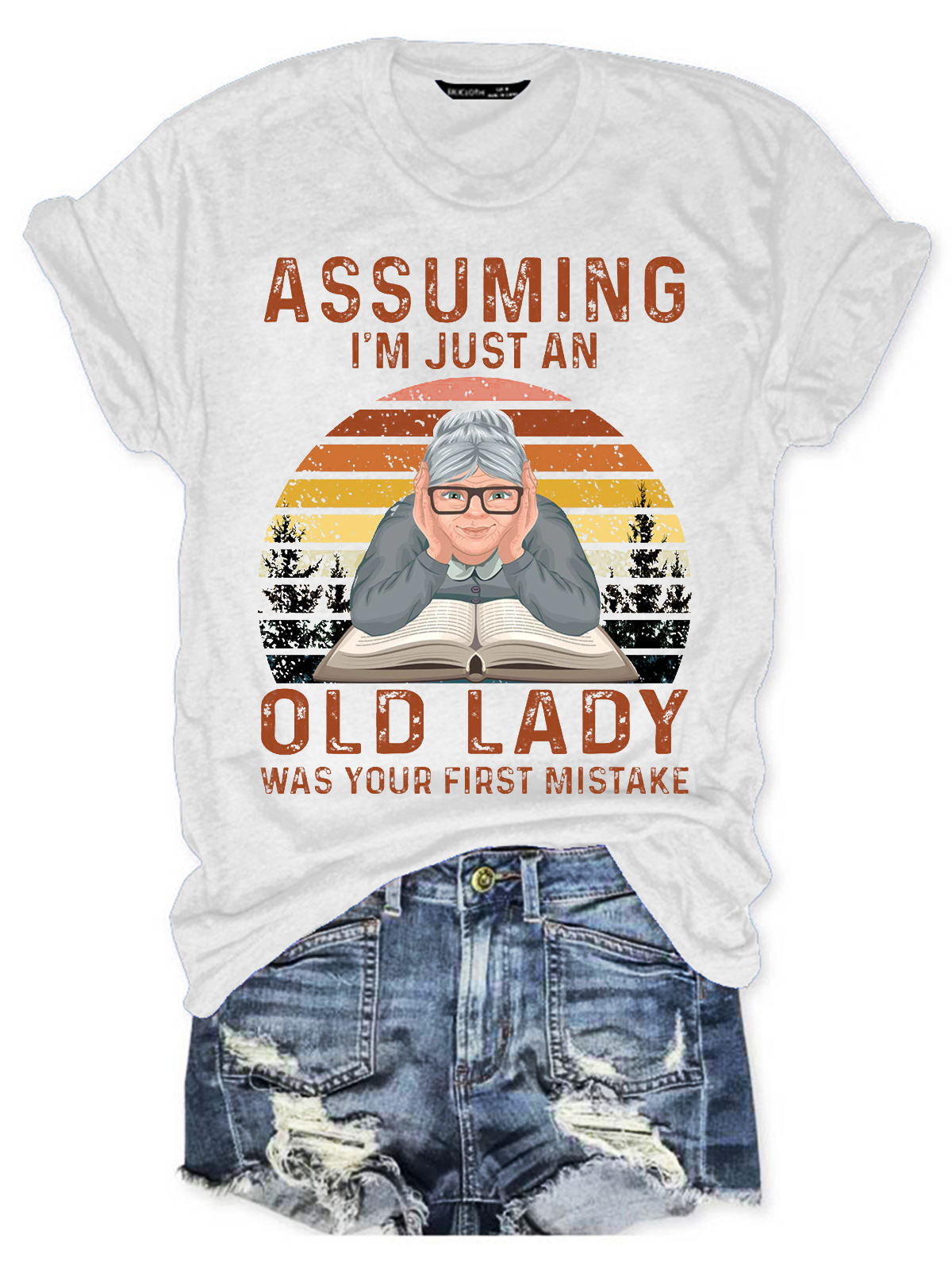 Assuming I'm Just An Old Lady Was Your First Mistake Book Lovers Gift Women's V-Neck T-Shirt