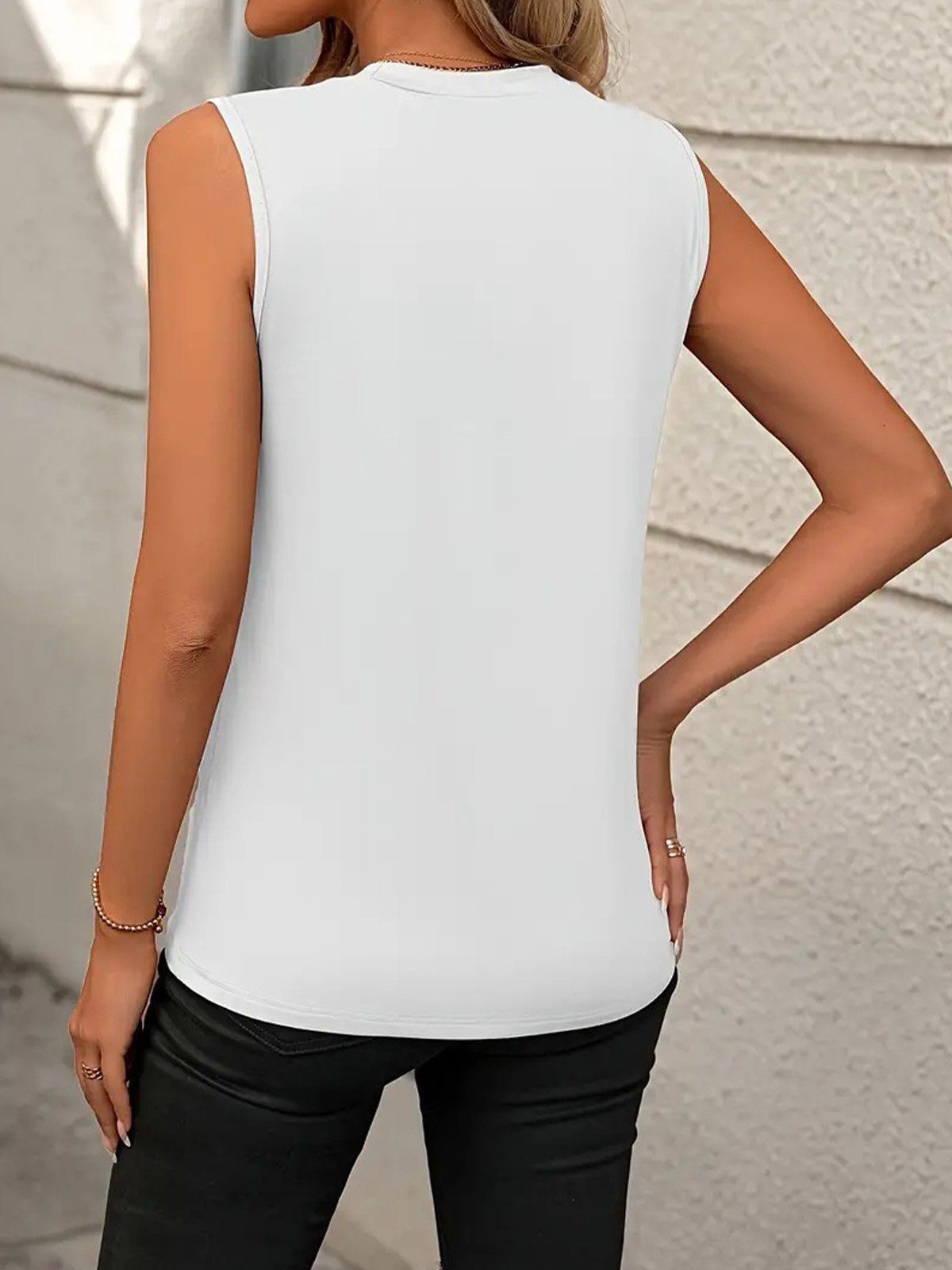 Cotton-Blend Casual Tank Top