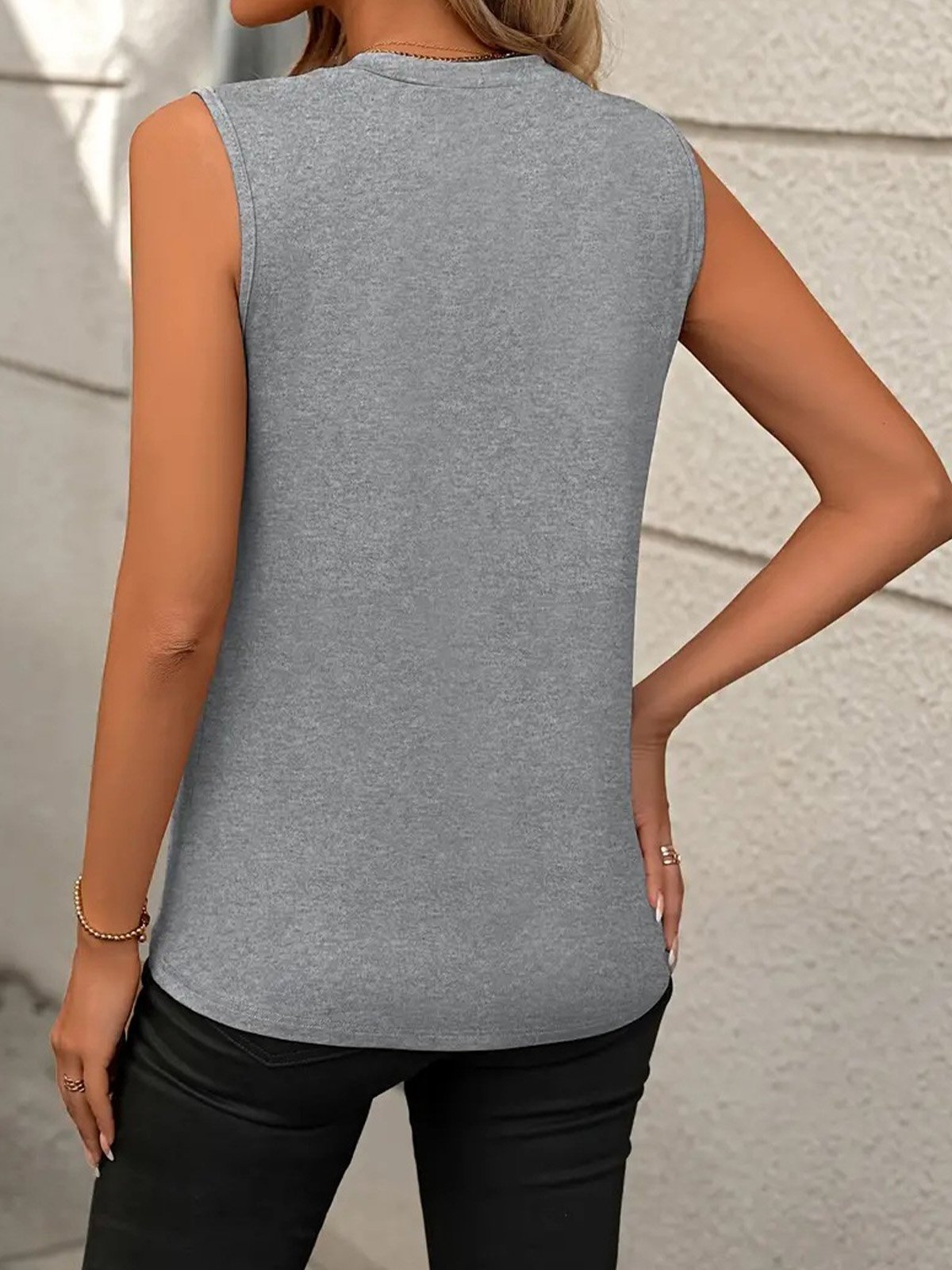 Cotton-Blend Casual Tank Top