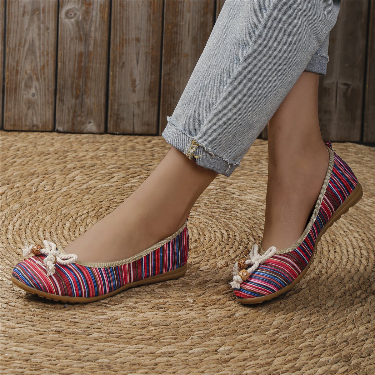 Casual All Season Fabric Shallow Shoes