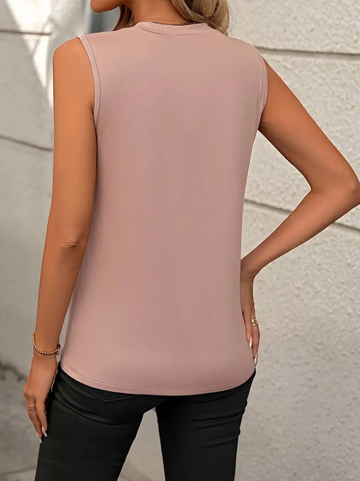 Cotton-Blend Casual Tank Top