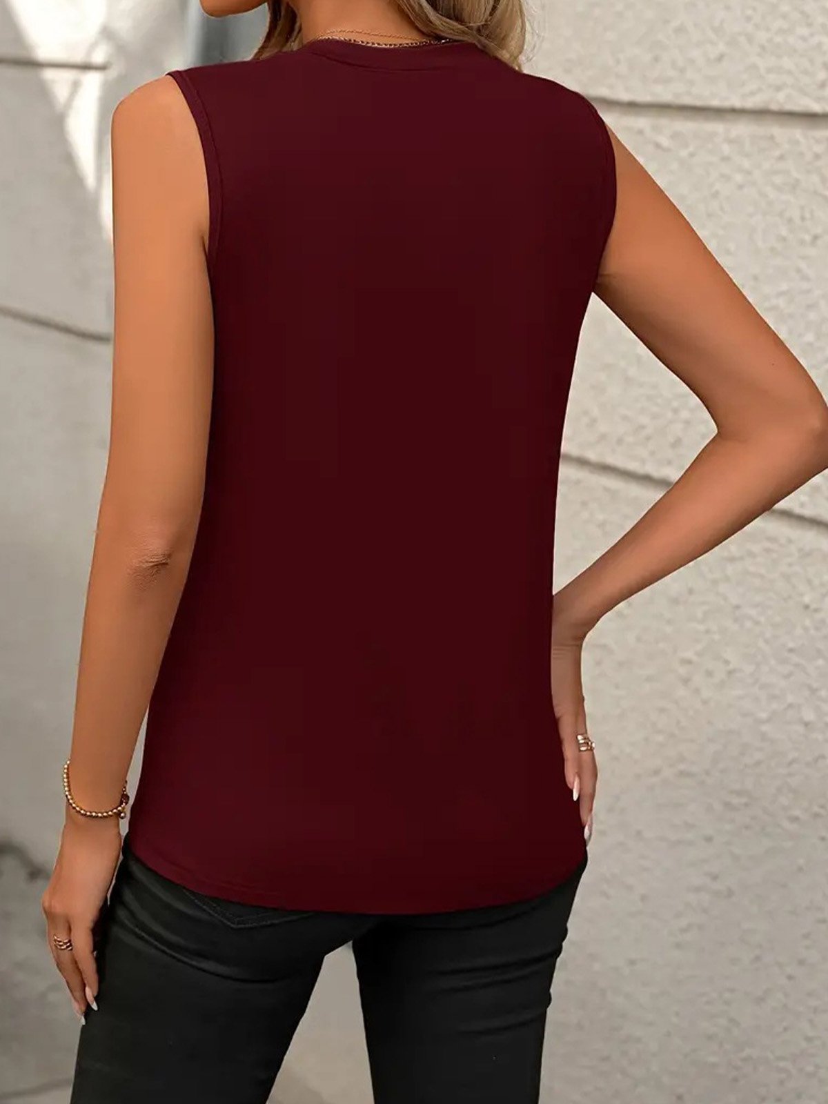 Cotton-Blend Casual Tank Top