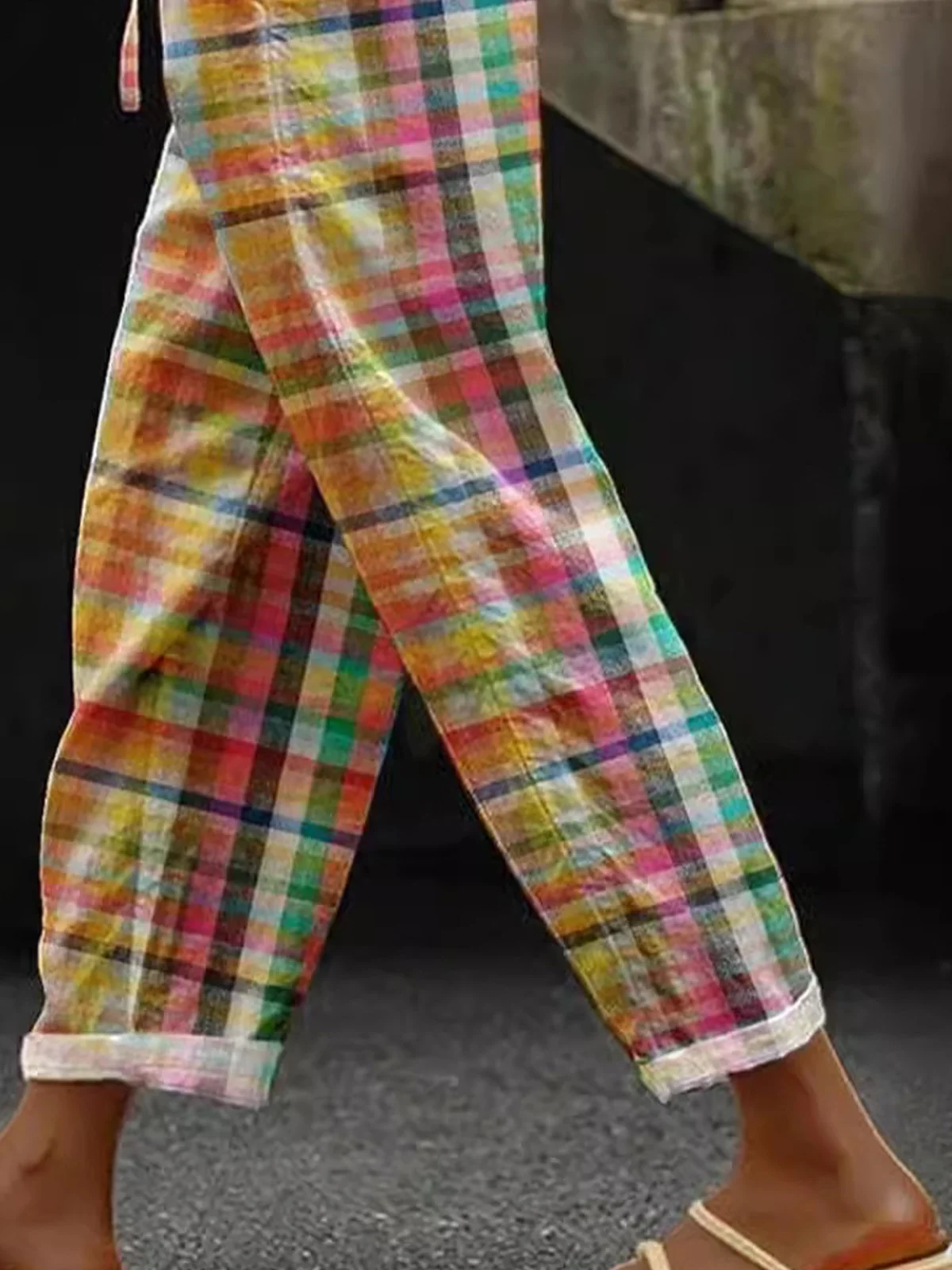 Plaid Loose Casual Pants