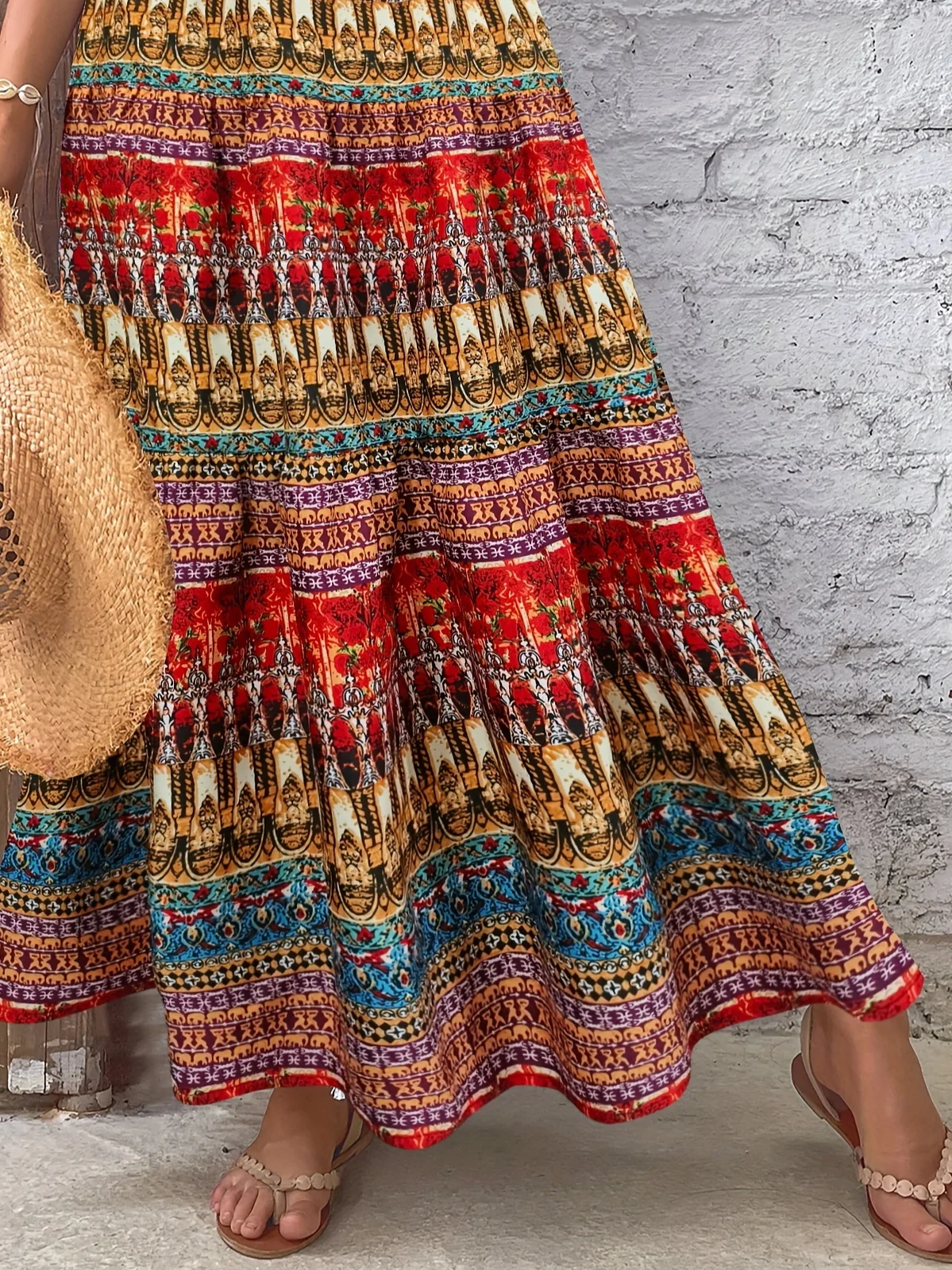 Nationality/Ethnic Vacation Loose Skirt