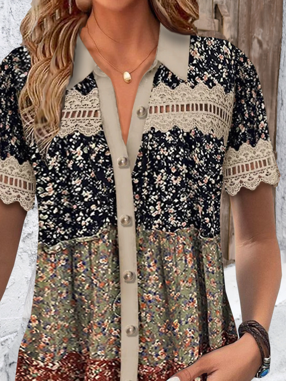 Casual Shirt Collar Loose Blouse