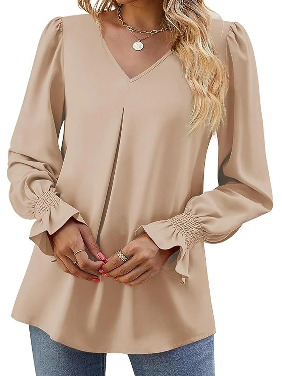 Casual Flare Sleeve Chiffon Shirt