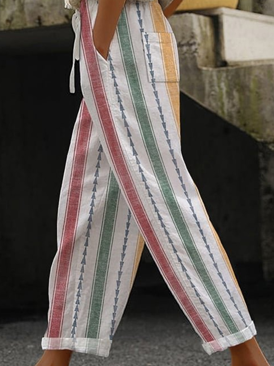 Loose Casual Color Block Pants